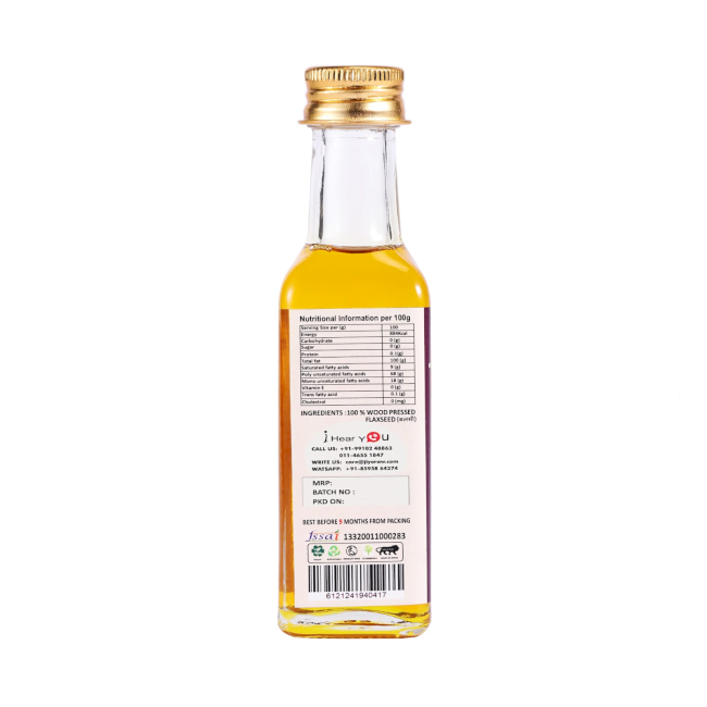 Wooden Cold Pressed Flaxseed Oil